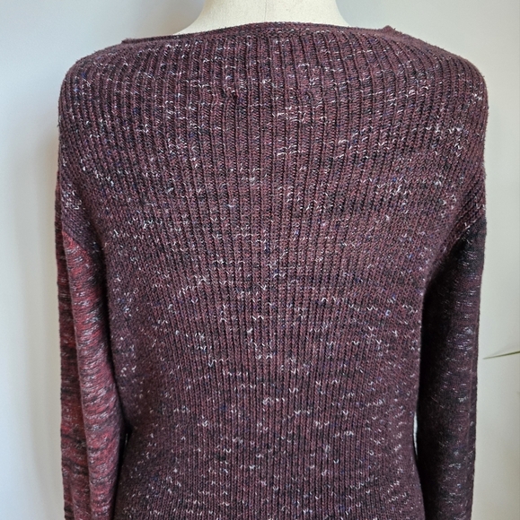 NIC+ZOE, Red Chilled Angle Colorblock Marled Ribbed Knit Sweater, Size Large - Picture 7 of 10